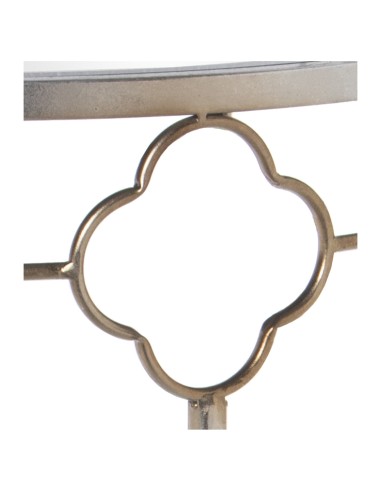 Entrada de metal plata con espejo