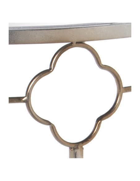 Entrada de metal plata con espejo