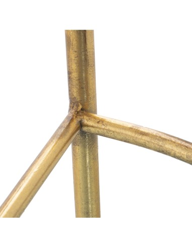 Consola de entrada de metal dorada con espejo