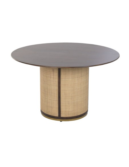 Mesa redonda 130 cm en Mango y Fibra