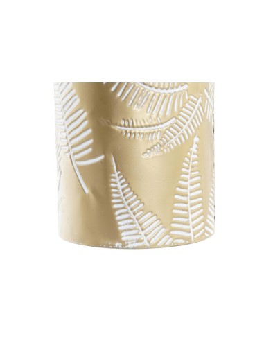 Jarrón metal dorado grande con asa