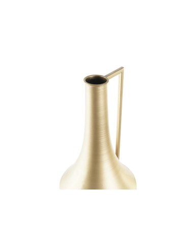 Jarrón de metal dorado pequeño con asa