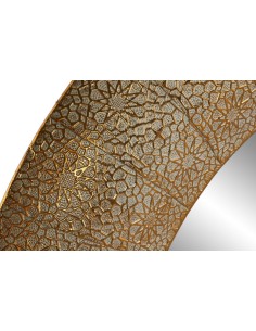 Espejo redondo de metal en dorado 2