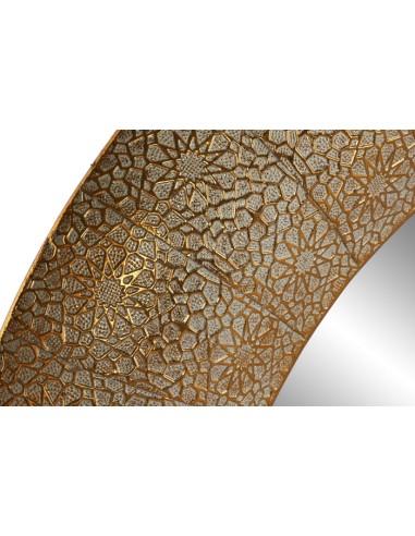 Espejo redondo de metal en dorado