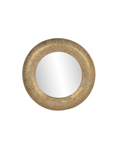 Espejo redondo de metal en dorado