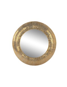 Espejo redondo metal dorado con calados
