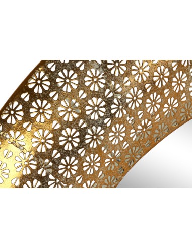 Espejo redondo metal dorado con calados