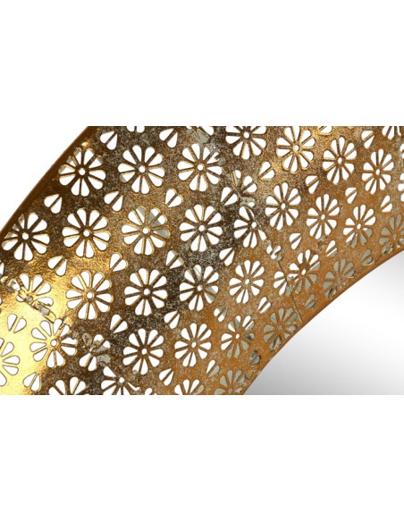 Espejo redondo metal dorado con calados