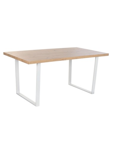 Mesa de Comedor Madera y metal Blanco