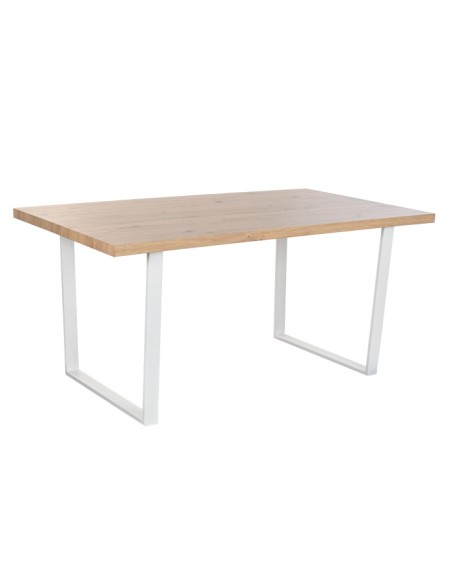 Mesa de Comedor Madera y metal Blanco