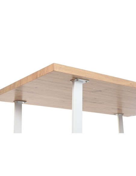 Mesa de Comedor Madera y metal Blanco
