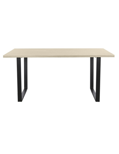 Mesa de Comedor Madera y Metal Negro