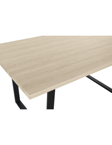 Mesa de Comedor Madera y Metal Negro