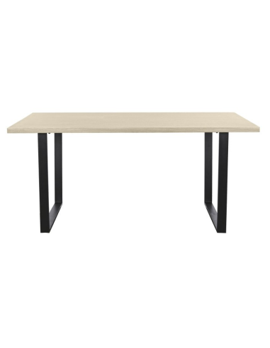Mesa de Comedor Madera y Metal Negro