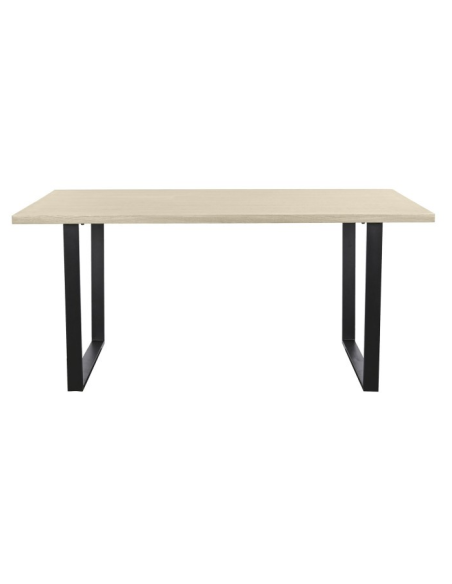Mesa de Comedor Madera y Metal Negro