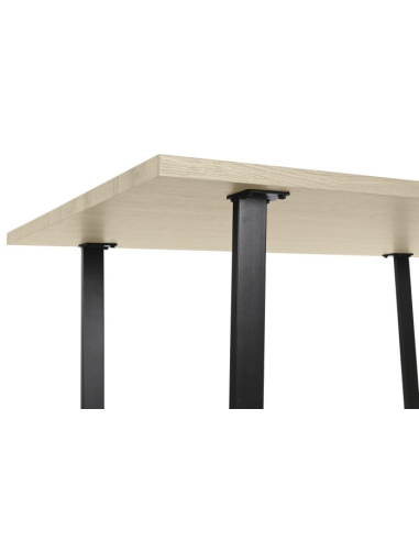 Mesa de Comedor Madera y Metal Negro