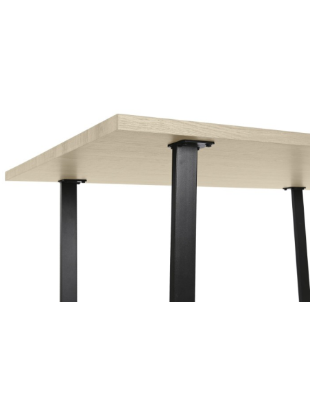 Mesa de Comedor Madera y Metal Negro