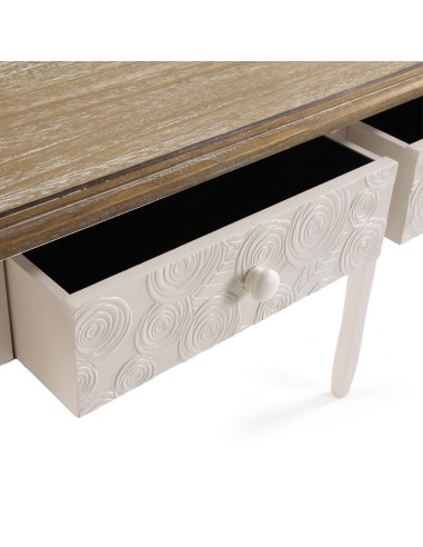 Consola de entrada de madera con 2 cajones