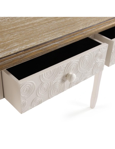 Consola de entrada de madera con 2 cajones