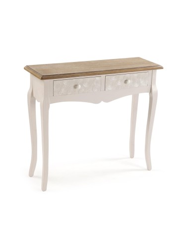 Consola de entrada de madera con 2 cajones