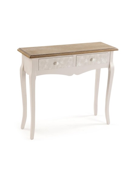 Consola de entrada de madera con 2 cajones