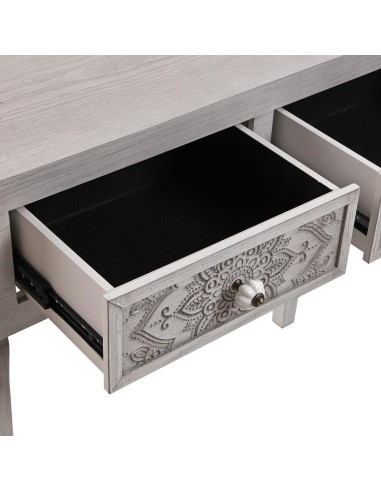 Consola de entrada gris con 2 cajones