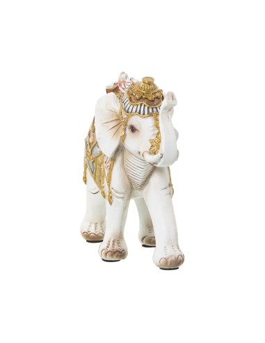 Figura Elefante Blanco con Dorado P