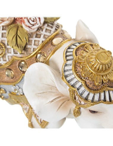 Figura Elefante Blanco con Dorado P