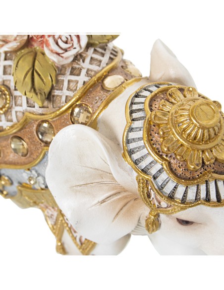Figura Elefante Blanco con Dorado P