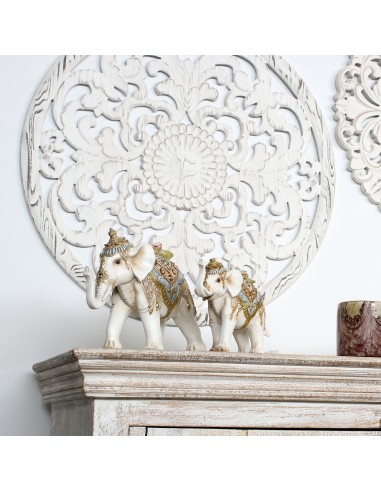 Figura Elefante Blanco con Dorado P