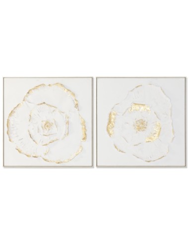 Cuadro en lienzo de flor en relieve