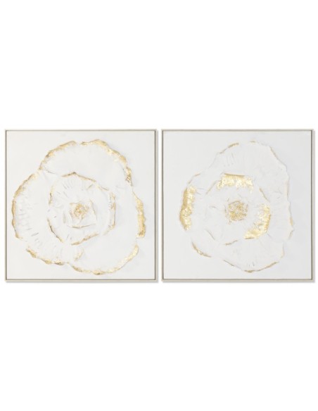 Cuadro en lienzo de flor en relieve