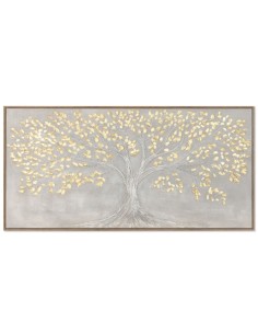 Cuadro lienzo árbol de la vida dorado