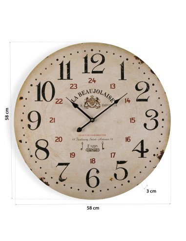 Reloj blanco de madera grande