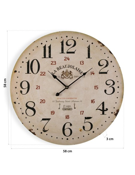 Reloj blanco de madera grande