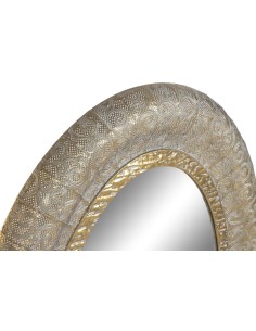 Espejo ovalado de metal dorado 2