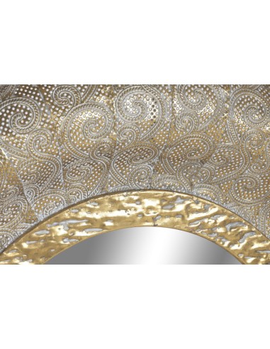 Espejo ovalado de metal dorado