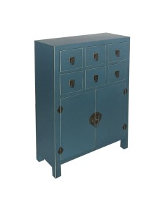 Cajonera Oriental Azul Petróleo y Oro