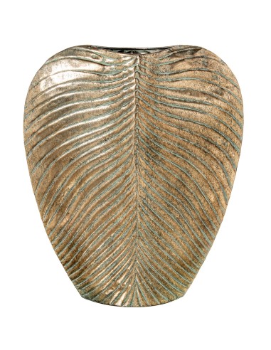 Jarrón metal dorado grande