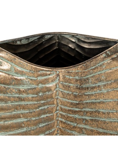 Jarrón metal dorado grande