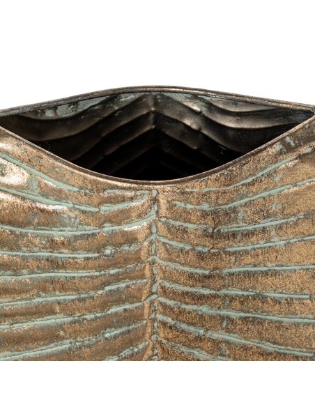 Jarrón metal dorado grande