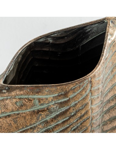 Jarrón metal dorado grande