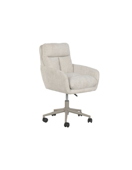 Silla poliéster beige con ruedas