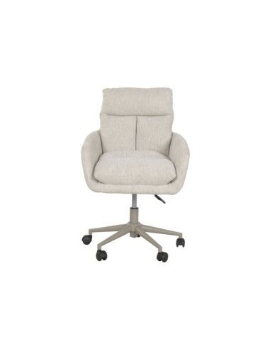 Silla poliéster beige con ruedas