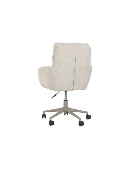 Silla poliéster beige con ruedas