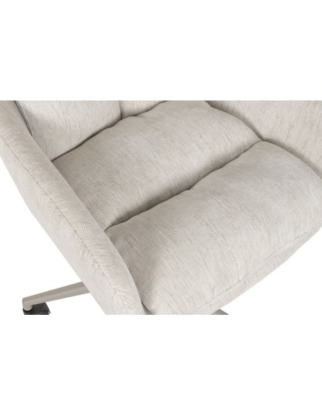 Silla poliéster beige con ruedas