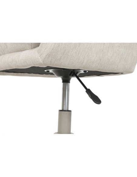 Silla poliéster beige con ruedas