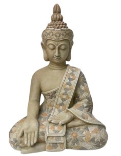 Figura de fibra de vidrio de buda en marrón