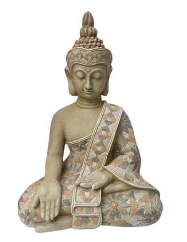 Figura de fibra de vidrio de buda en marrón