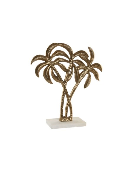 Decoración de palmera de metal con base de mármol